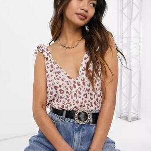 Free People Bare It All Bodysuit In Abstract Animal Size Small